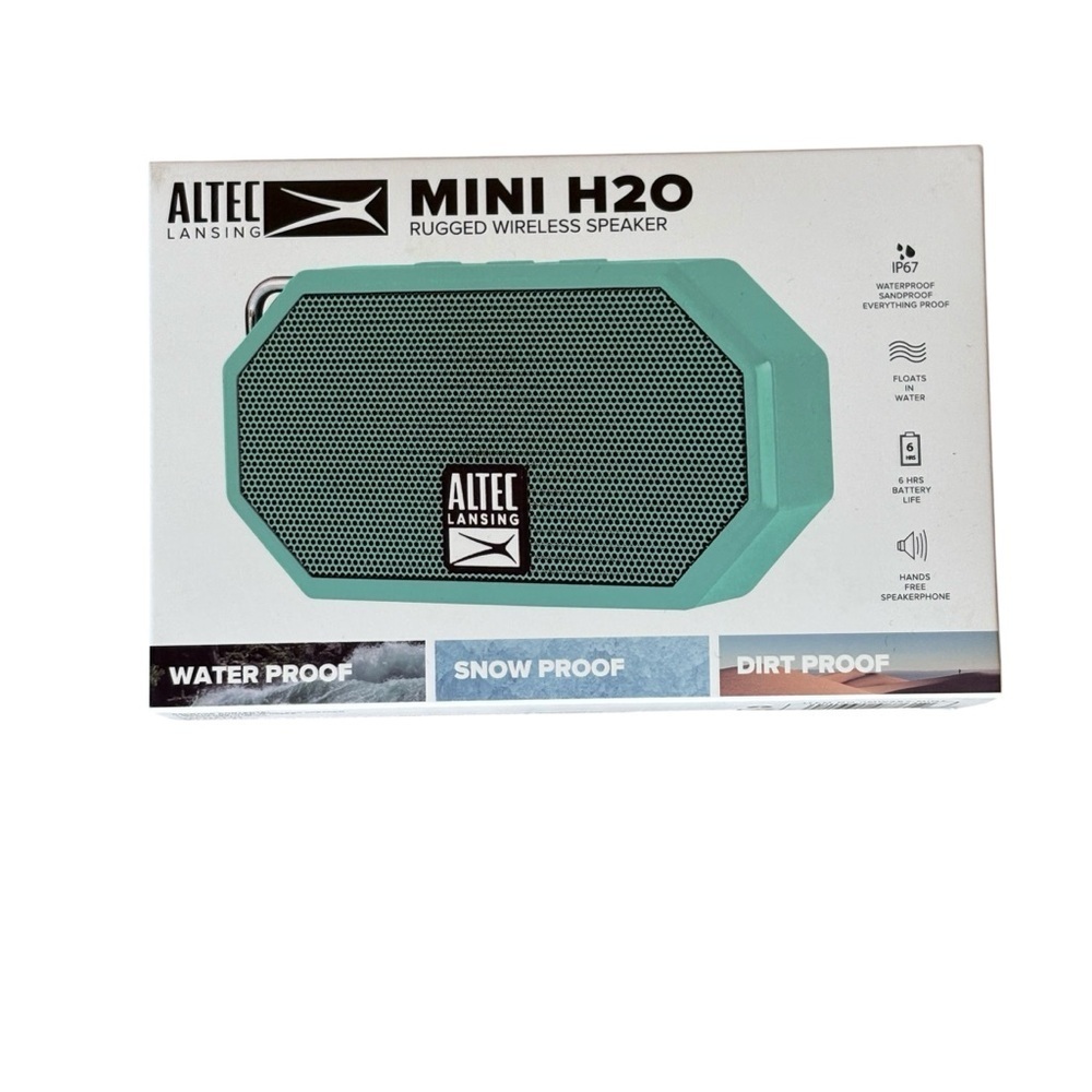Altec Lansing Mini H20 Rugged Wireless Waterproof Speaker Turquoise NIB NEW